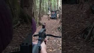 Steambow M10 Repeating Crossbow  20 Yard Shot at the 3d Walking Bear Target [upl. by Onairotciv479]