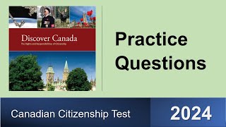 Canadian Citizenship Test 2024  Exam Practice Questions  MCQ  Test Preparation Questions [upl. by Corsetti]