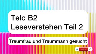 Telc B2 Leseverstehen Teil 2  Traumfrau und Traummann gesucht [upl. by Tekcirk939]