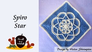 Spiro Star  Crochet Square  RIGHT HANDED [upl. by Yenaiv]