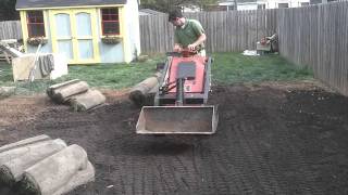 Moving Sod with a Mini Skid Steer [upl. by Llednew]