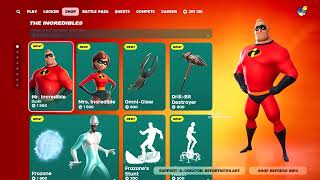 Fortnite x The Incredibles Skins Emotes amp ALL Cosmetics incl Leaked Incredible Car [upl. by Otsugua]