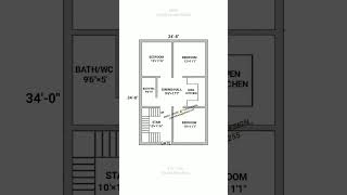 24×34 House Plan  24×34 Home Plan  shortvideo houseplan homeplan ramdheerajdehati2255 short [upl. by Limann]