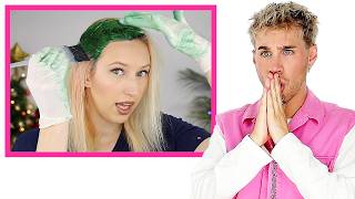 Hairdresser Reacts To Blonde To Green Hair Color Transformations [upl. by Fernanda]