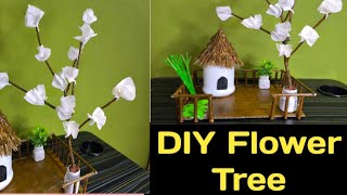 DIY Flower Tree Made with tissue paper and old tree branch [upl. by Rehprotsirhc44]