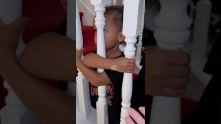 Dads Hilarious Response to His Daughter Stuck in a Railing😨🤣 shorts [upl. by Arlie]