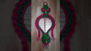 Macrame Heart ❤️ shape mirror work [upl. by Divadleahcim]