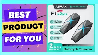 Best ASMAX F1 Motorcycle Intercom Helmet Bluetooth Headset Review [upl. by Siahc]