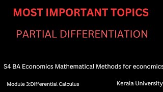 Partial differentiation S4 BA Economics Kerala university [upl. by Phaedra]