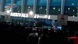 دوت مصر  استقبال جماهير الزمالك لبعثة لكوماندوز اليد بالمطار [upl. by Cr]