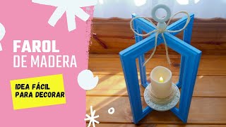 Manualidades fáciles  FAROLES DE MADERA con porta retratos How to make a wooden lantern  Easy DIY [upl. by Mcgray]