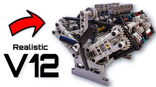 Realistic V12 Lego Technic engine [upl. by Denten]