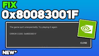 UPDATED How to FIX ERROR CODE 0x80083001F on GeForce NOW [upl. by Sredna]