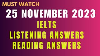 IELTS 25 November 2023 Listening answers  IELTS Reading Answer ieltsreview readinganswersielts [upl. by Hedwig]