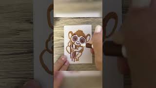 Tarsier monkey painting🐒art creative drawing paintingdrawing tarsiertarsierdrawing [upl. by Lach]