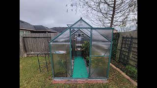 JULYS SONG Aluminium 6 x 8 Greenhouse Assemble Installation [upl. by Annalee]