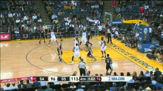 Patty Mills 3 three pointers in 1 minute  Spurs v Warriors 15 April 2013 [upl. by Kcarb]