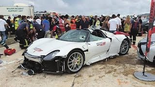 Latest Car Accident of Porsche 918 Spyder  Road  Crash  Compilation  Auto  2016  2017  2018 [upl. by Aiekahs231]