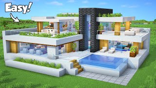 Minecraft How to Build a Modern House Tutorial Easy 49  Interior in Description [upl. by Saint]