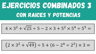 Ejercicios combinados 3 con raíces y potencias  Profe DanielM [upl. by Amek]