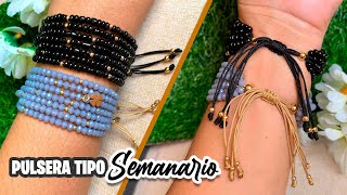 UNISEMANARIO 📿 PULSERA DE HILO TIPO SEMANARIO  Paso a Paso [upl. by Fronnia478]