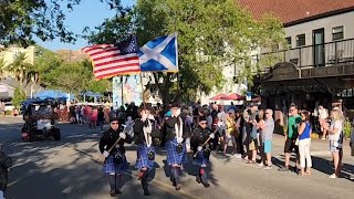 2024 SCOTTISH HIGHLAND GAMES PARADE AND MARCH DOWN MAIN STREET DUNEDIN FLORIDA USA [upl. by Sungam366]