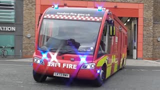 London Fire Brigade Dockhead Command Unit CU4 Turnout to emergency [upl. by Rosalba]