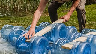 Crafting a DIY Water Bottle Boat Fleet  Backyard Project [upl. by Yedrahs154]