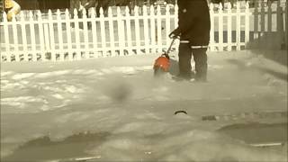 Blowing Snow with an Echo PAS225 Weed Trimer [upl. by Alleciram]