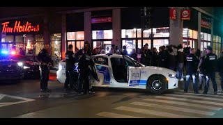 Montreal police Eclipse Group in action in the Plateau Mont Royal borough  20241102 [upl. by Seligmann]