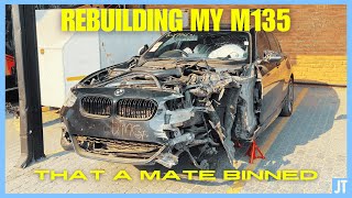 REBUILDING MY BMW M135I F20 LCI A MATE CRASHED  PART 1 [upl. by Nnad]