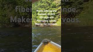 Canoeing a river in an old canoe Part 6 Dropping between 2 Boulders [upl. by Beau]