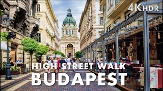 Budapest City Center 2024  District 5  Budapests High Street  4K Walking Tour [upl. by Lubbi]