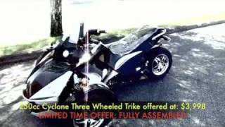 3 Wheel 250cc cyclone 2012 Trike Motorcycle 469999 Assembled [upl. by Hedwiga]