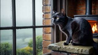 Sonido de lluvia Gato Negro En Ventana [upl. by Loomis]