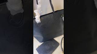 LV Neverfull Monogram Empreinte Leather Bag Black [upl. by Gorski]