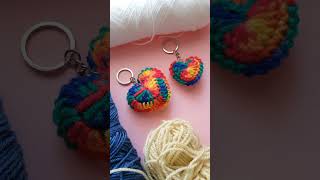 Heart keychains ⭐ crochet heart cutekeychain [upl. by Ellezig]