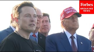 JUST IN PresidentElect Donald Trump Watches SpaceX Launch Alongside Elon Musk In Boca Chica Texas [upl. by Smallman]