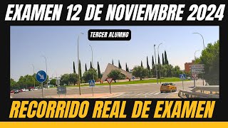 EXAMEN PRÁCTICO de CONDUCIR en MÓSTOLES  DÍA 12 DE NOVIEMBRE 2024  RECORRIDO REAL TERCER ALUMNO [upl. by Eetsud]