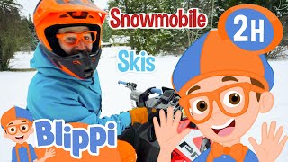 Blippis Red Snowmobile  Super Fast Vehicle  BLIPPI 👷‍♂️ Family Time 👨‍👩‍👦  MOONBUG KIDS [upl. by Novello881]