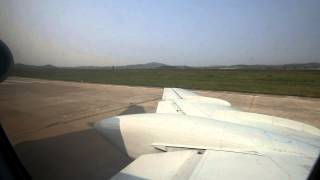 Air Koryo Tupolev Tu134 taxi and takeoff from Pyongyang Airport [upl. by Lowis]