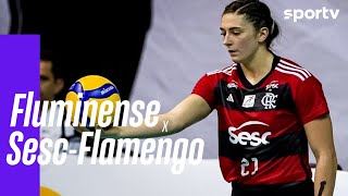 FLUMINENSE 1 X 3 SESCFLAMENGO  MELHORES MOMENTOS  SUPERLIGA FEMININA DE VÔLEI  sportv [upl. by Ruphina875]