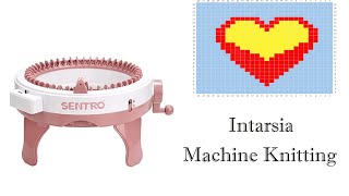 Intarsia machine knit  heart [upl. by Eyk]