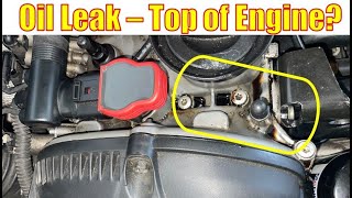 Identifying Source of Oil Leak on Audi A4 B8  Top front of Engine  Timing Chain Cover 20 TFSI [upl. by Curr]