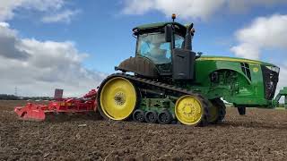 John Deere 8370RT with Kuhn HR 6004 Power Harrow  Tillage 2021 [upl. by Ffirahs]