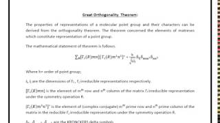 Great Orthogonality Theorem GOT amp Applications [upl. by Kaile]