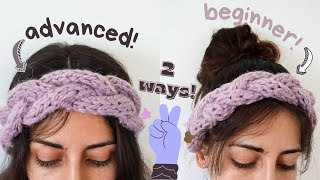 2 Ways To Knit A Braided Headband \\ Beginner And Advanced [upl. by Aniraad]