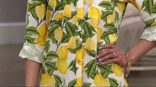 C Wonder Lemon Print Button Front quotCarriequot Blouse on QVC [upl. by Retluoc]