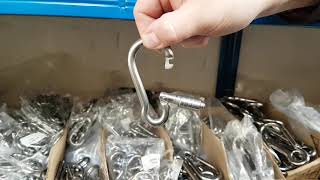 Self locking stainless steel carabiner carbine snap hook  GS Products [upl. by Klenk]