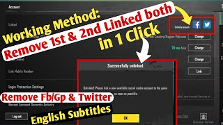 Remove Facebook Twitter or Any Social Links with 1 Click  How to Remove 1st amp 2nd from Pubg Account [upl. by Ojaras]